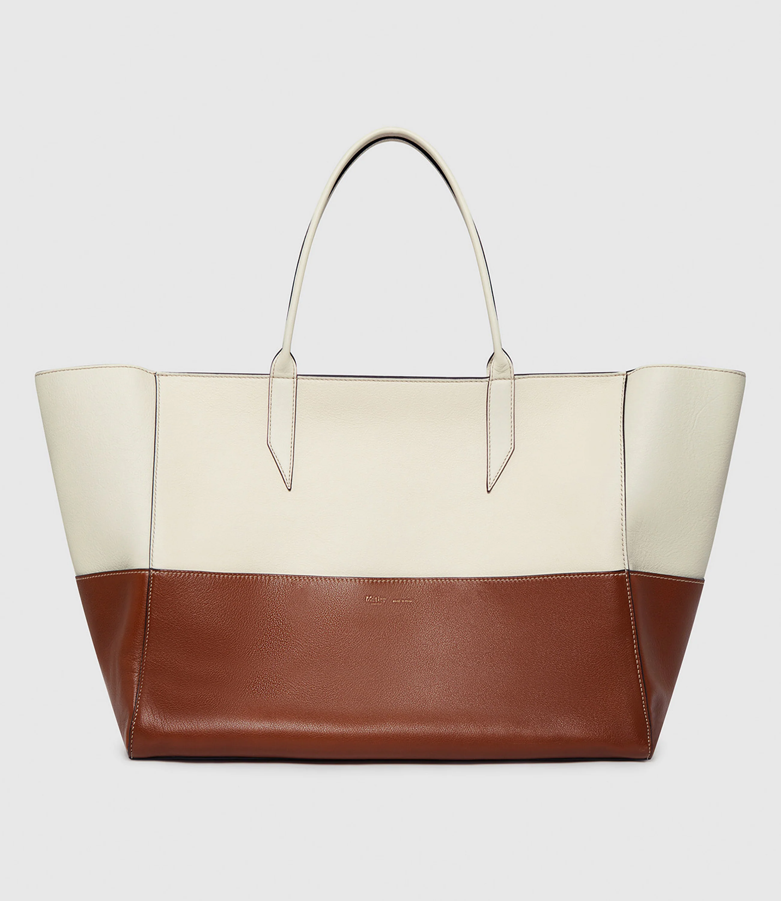 Incognito 42 Cabas Bag Smooth Calfskin White Sand and Cognac