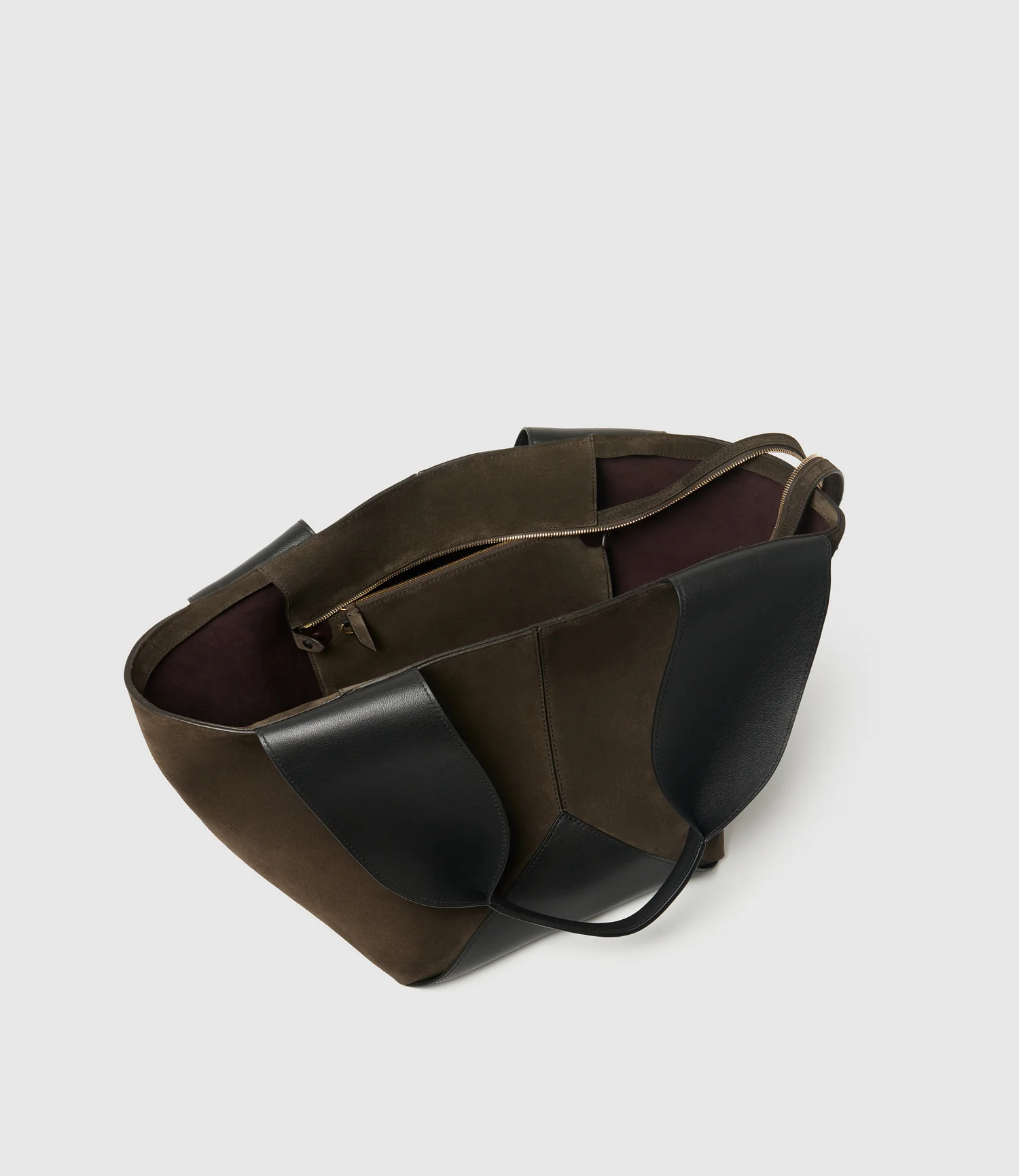 Market Weekend Suede Chocolate and Smooth Calfskin Black - Image 2