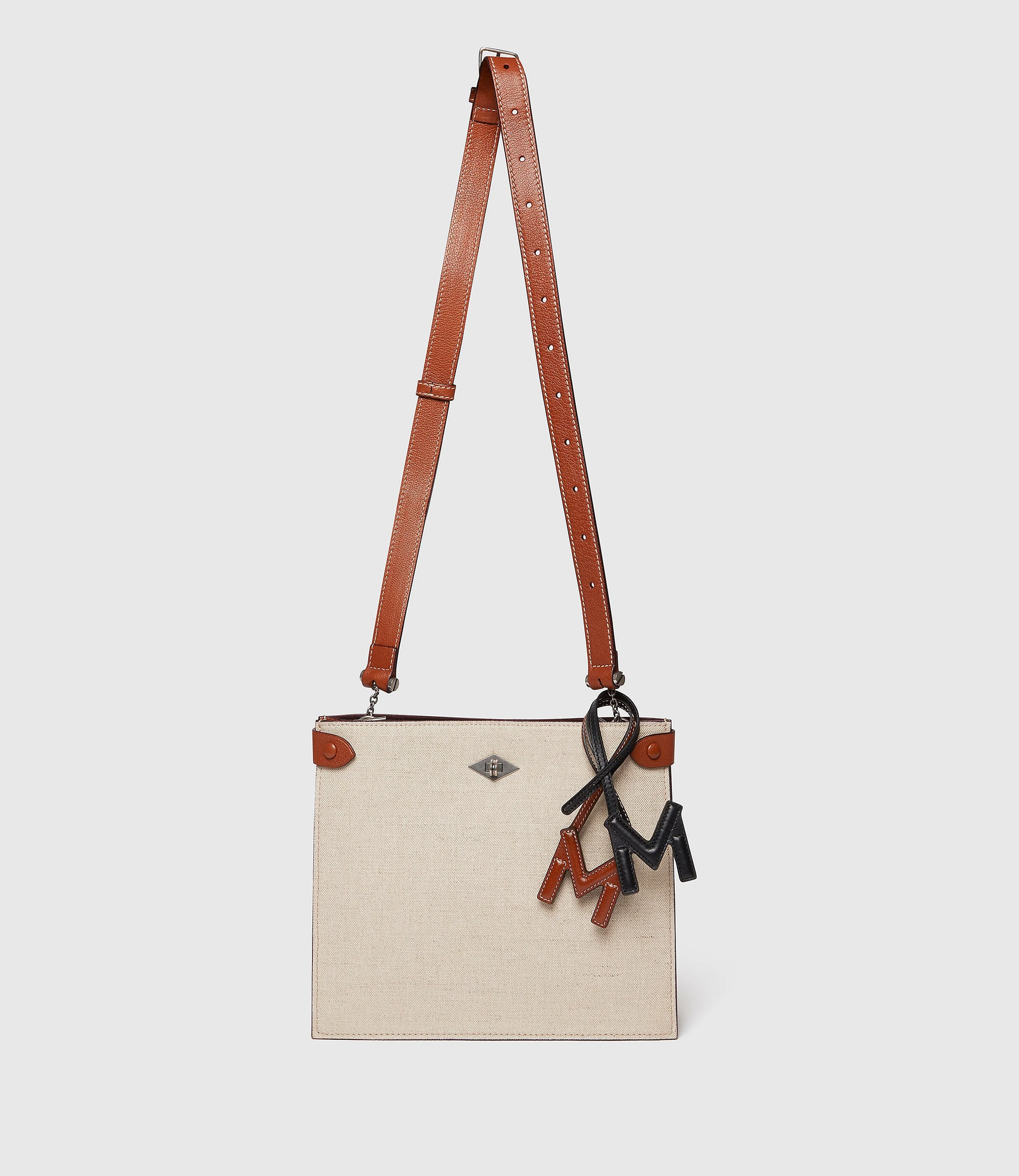 Personalisation Letter Charm Buffalo Cognac and Black with Salt Stitching - Image 5