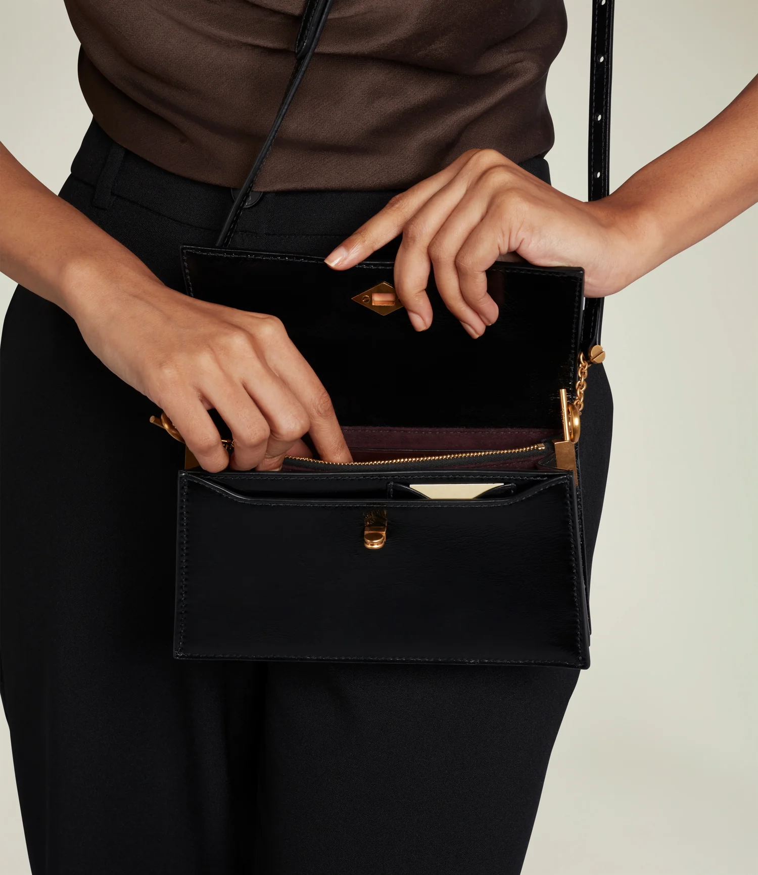 Roma Mini Glossy Calfskin Black - Image 6