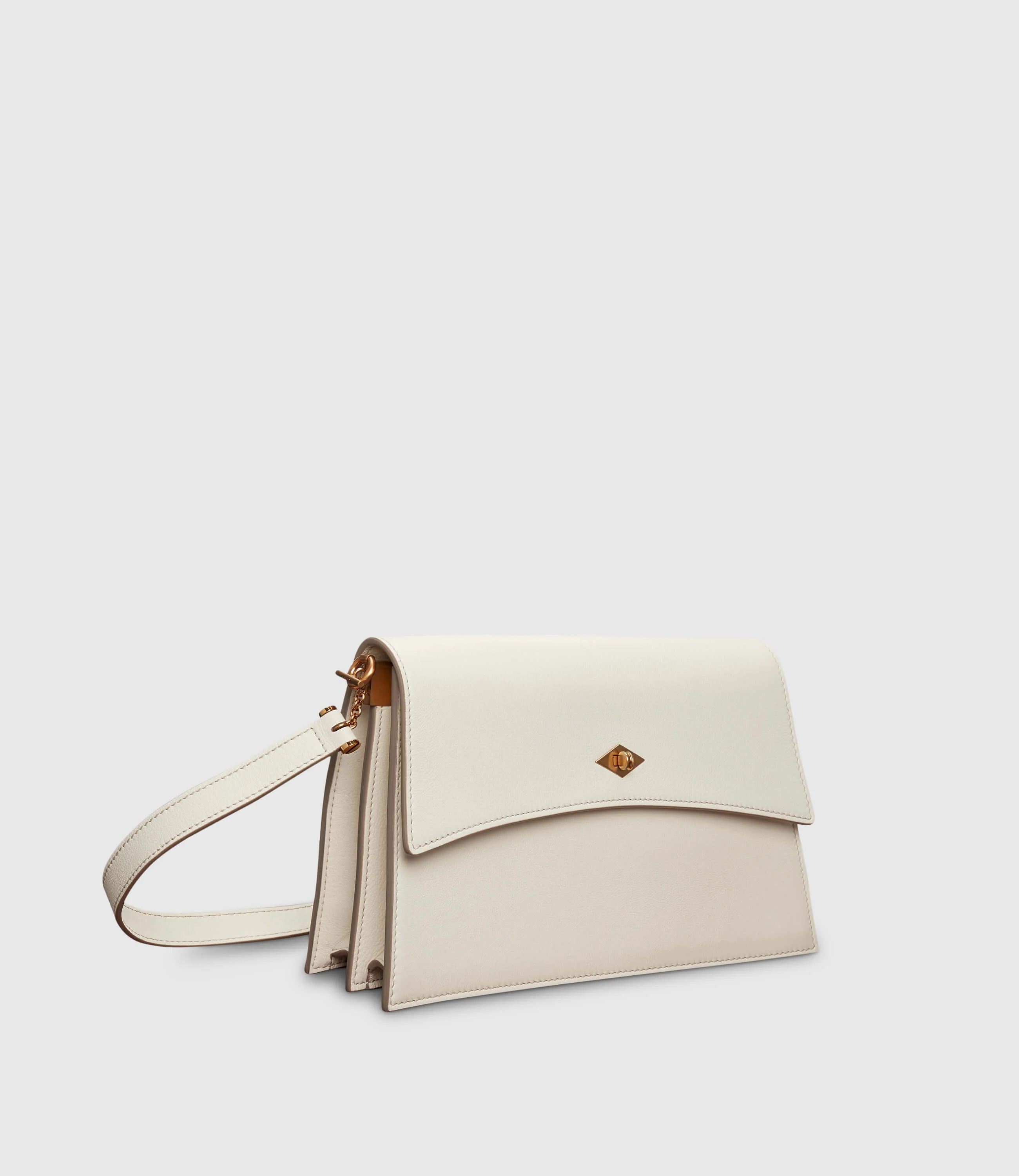 Roma Shoulder Bag Smooth Calfskin White Sand - Image 2