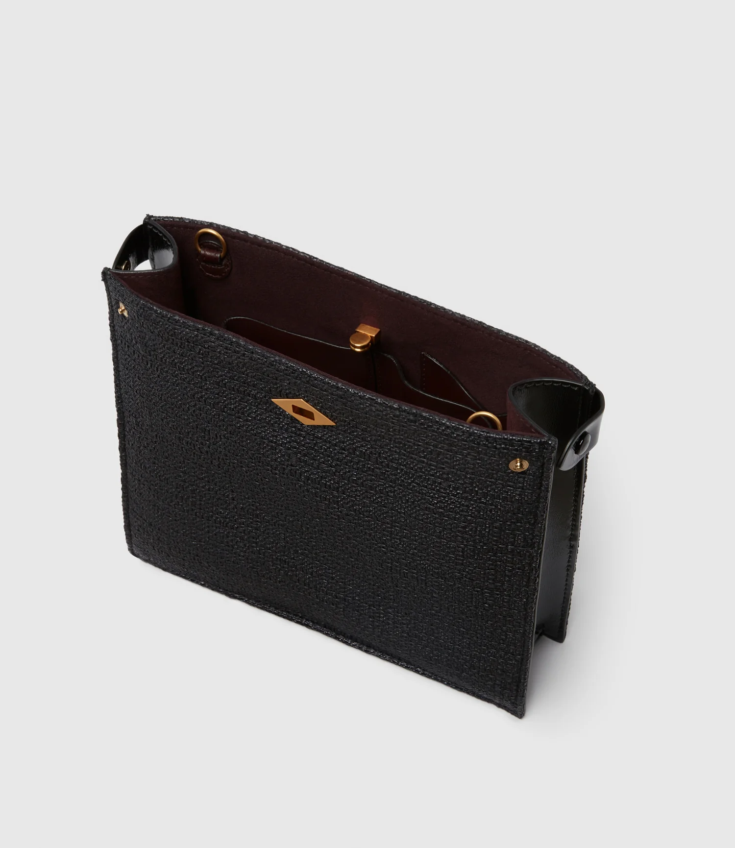 Stowaway Crossbody Bouclé Glossy Calfskin Black - Image 2