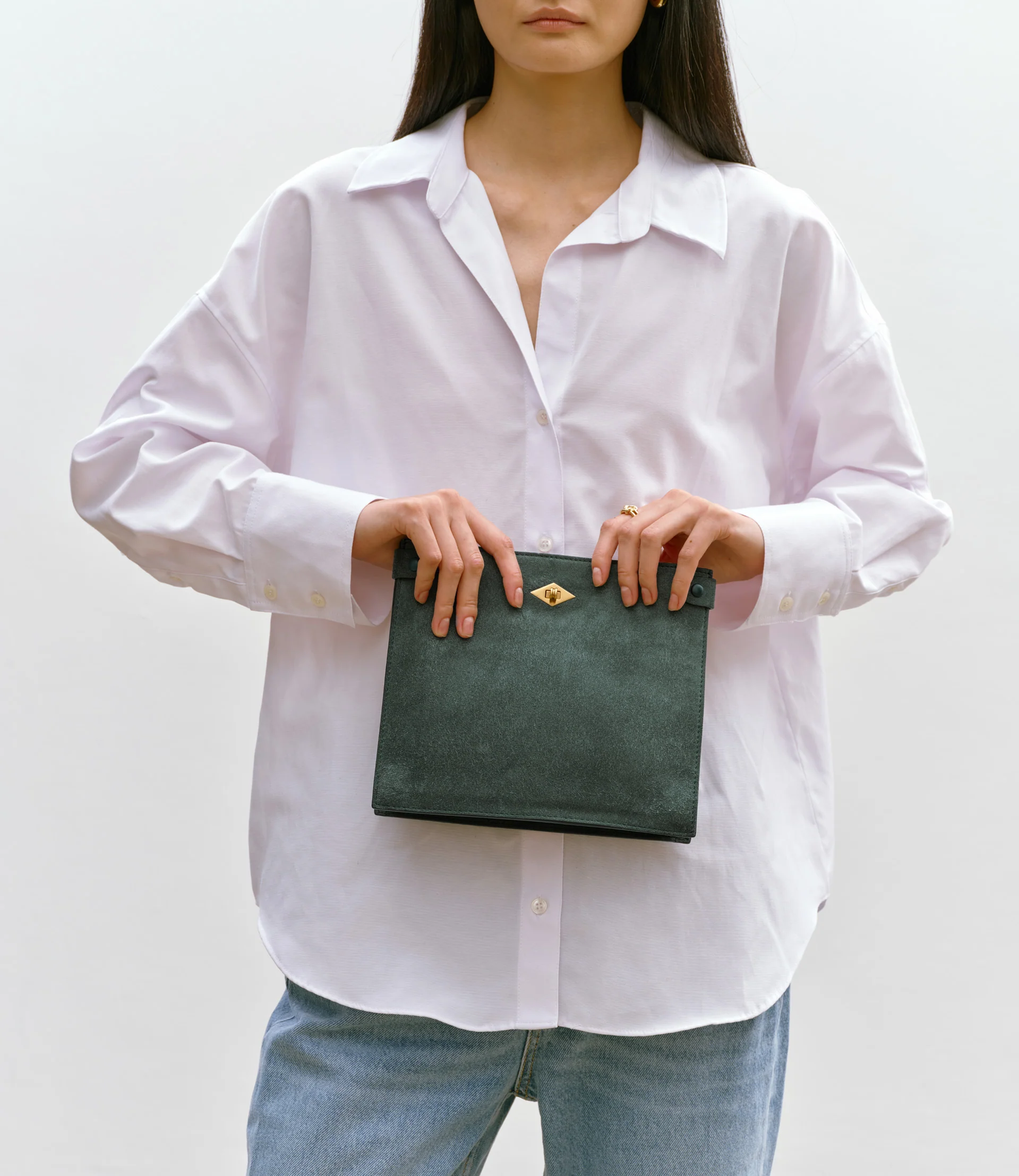 Stowaway Crossbody Suede Emerald - Image 5